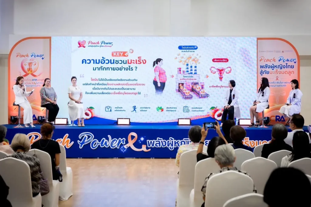ราชวิทยาลัยจุฬาภรณ์ ปลุกพลัง Peach Power ต้านภัยมะเร็งมดลูกในไทย ชวนหญิงไทยฟังเสียงเตือนจากมดลูก รู้ทัน ตรวจเร็ว เพิ่มโอกาสรักษา พร้อมยกระดับ “ศูนย์ความเป็นเลิศด้านการรักษามะเร็งมดลูก” ชูนวัตกรรมแผลเล็ก-ส่องกล้องแม่นยำ